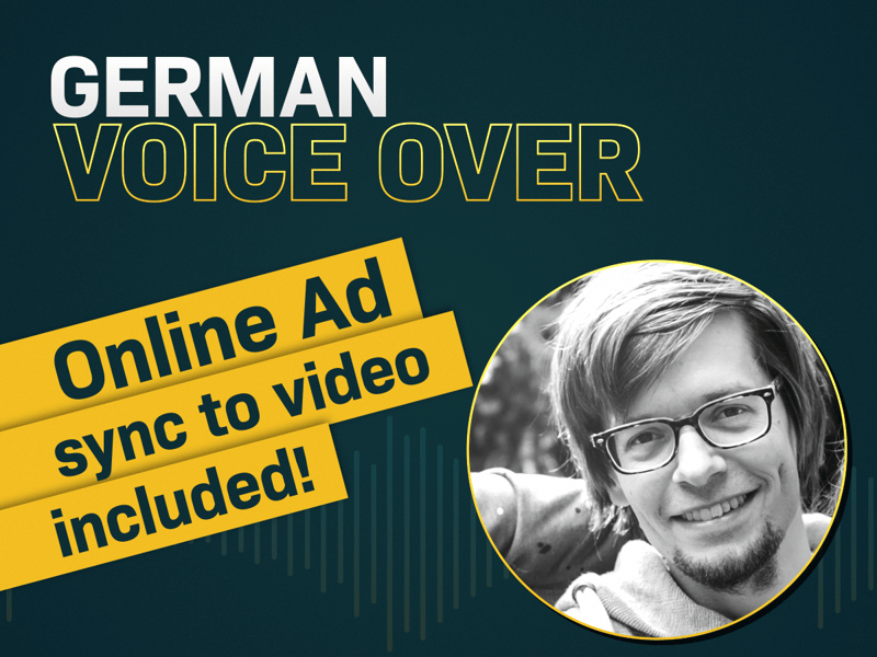A engaging, young voice for your Online Ad (male german)