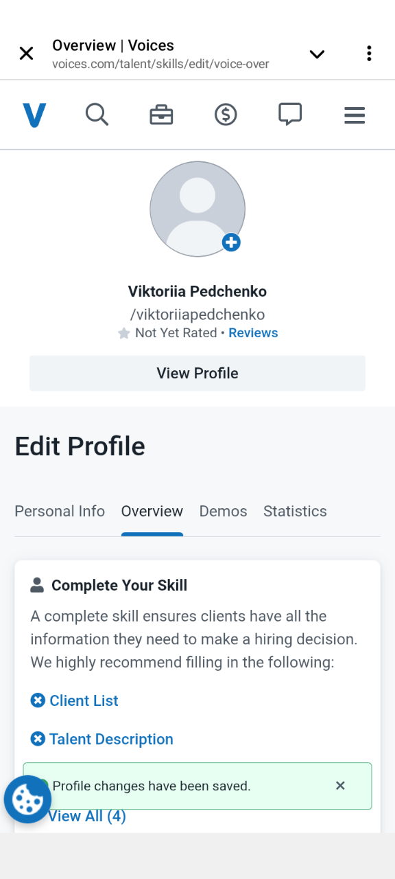 Profile photo for Viktoriia Pedchenko