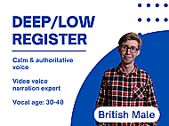 A Resonant & Confident British Male Voice for Your Video Banner Image