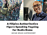 A Filipino Authority Figure Speaking Tagalog for Radio Banner Image