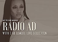 Radio Ad - Warm, Articulate Female Voice - Live Direct Banner Image