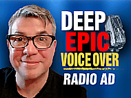 Deep, Epic, Warm Voice Over for Radio Ad Banner Image