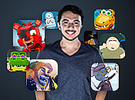 Fun and Energetic Cartoon Character in Brazilian Portuguese Banner Image