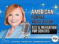 Senior female voice in ads and narrations that sparkles! Banner Image