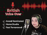 Studio quality human female British voice over Banner Image
