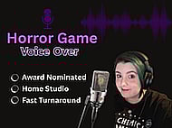 Studio quality human female horror game voice over Banner Image