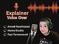 Studio quality human female explainer video voice over Banner Image