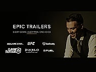 Epic Movie Trailer Voice: Deep, Hype, Promotional Banner Image