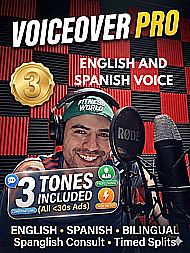 3 Tones Included! Bilingual Male VO (English & Spanish Ads/TV) Banner Image