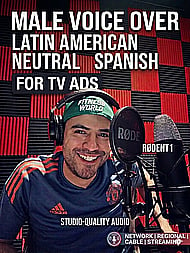 3 Tones Included! Male Voice Over in Latin American Neutral Spanish for Ads Banner Image