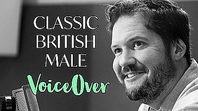 A classic, trustworthy, natural, warm British male voiceover