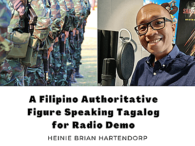 A Filipino Authority Figure Speaking Tagalog for Radio