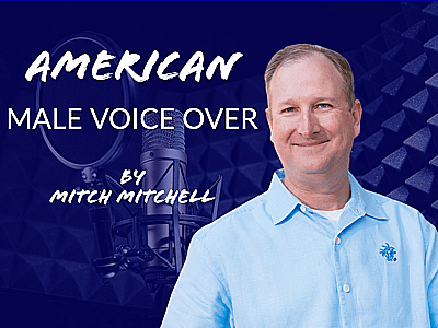 A professional american english male voice over
