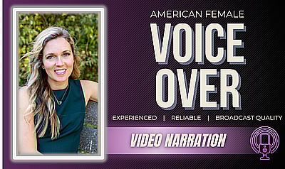 A natural and conversational female voice over for your video narration